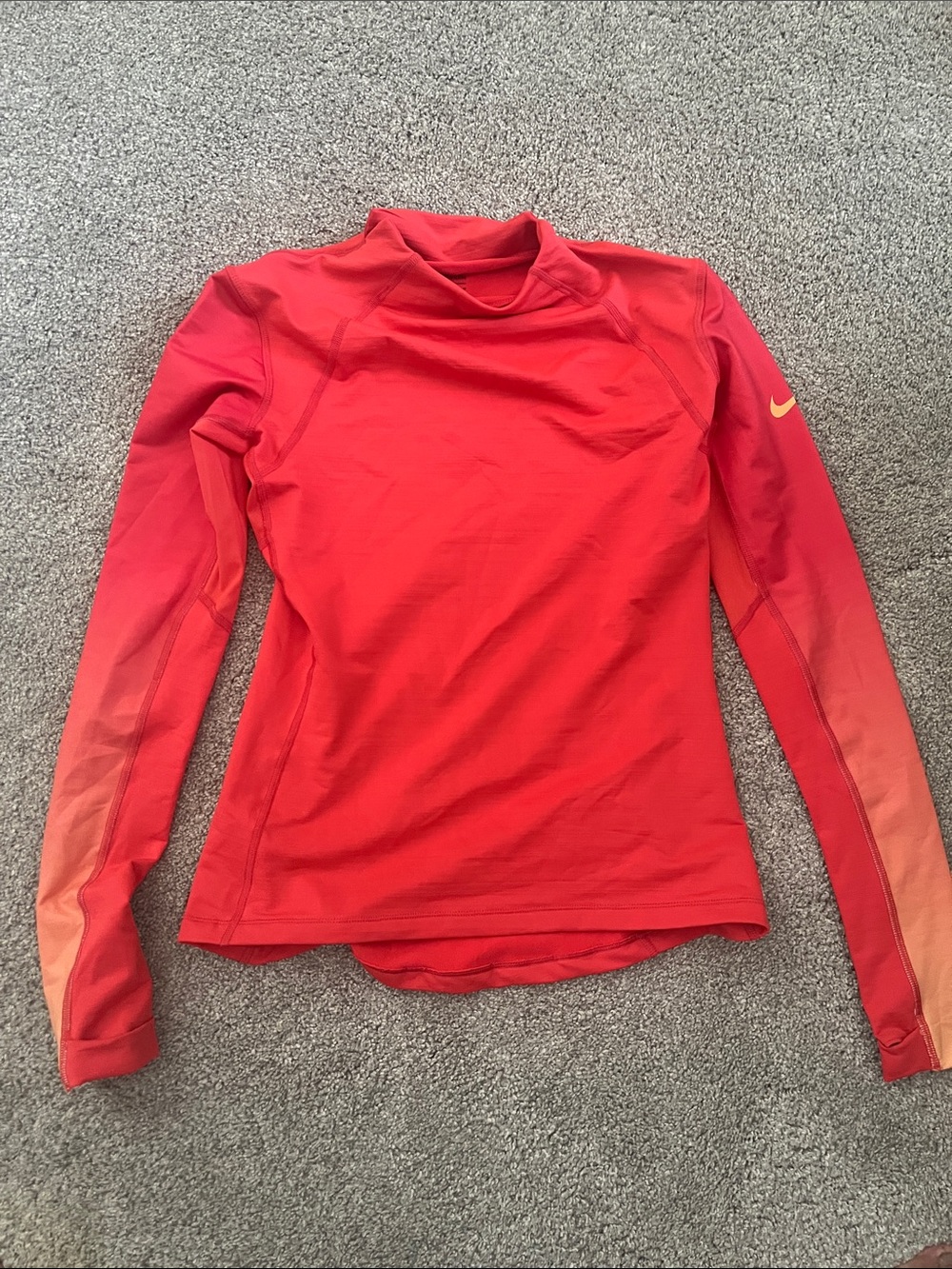 Nike Pro Women's Hyperwarm Orange Long-Sleeve Performance Top S M